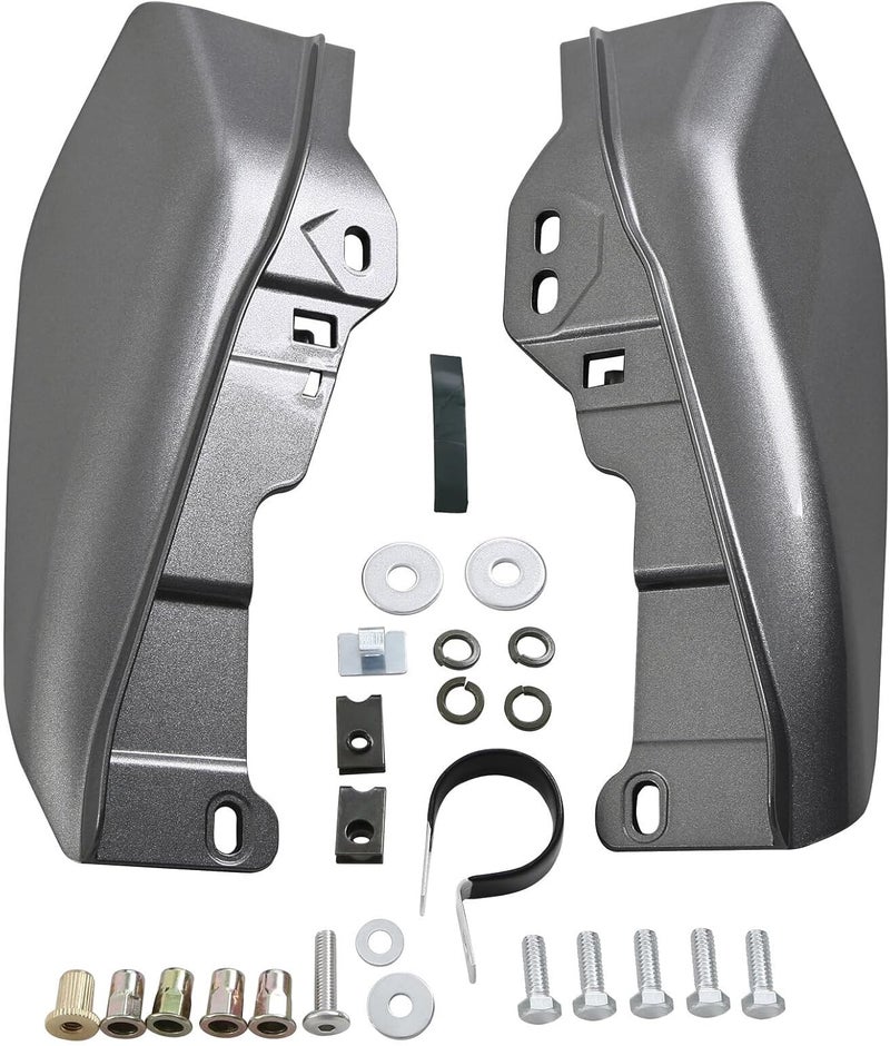 HR3 Billet Silver/Vivid Black Mid Frame Air Deflectors Heat Shield Compatible with 2017 Road King Classic 2016-2017 Road Glide Ultra Ultra Limited/Low Fit for 2009-later Harley Touring Models - Image 1